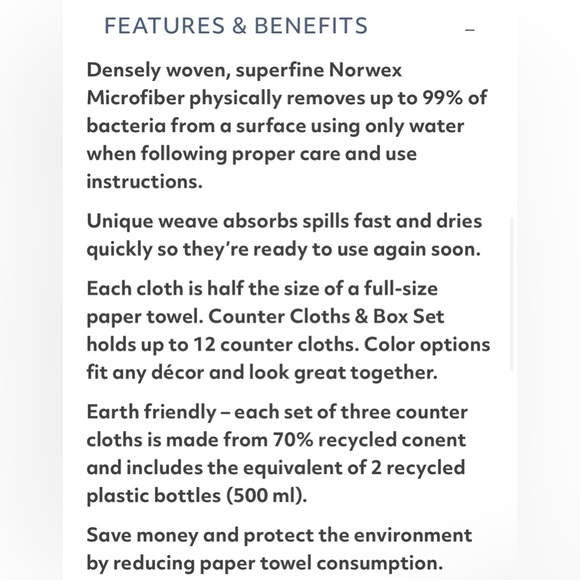 Norwex Counter Cloths - sea mist with mushroom trim - Picture 4 of 4